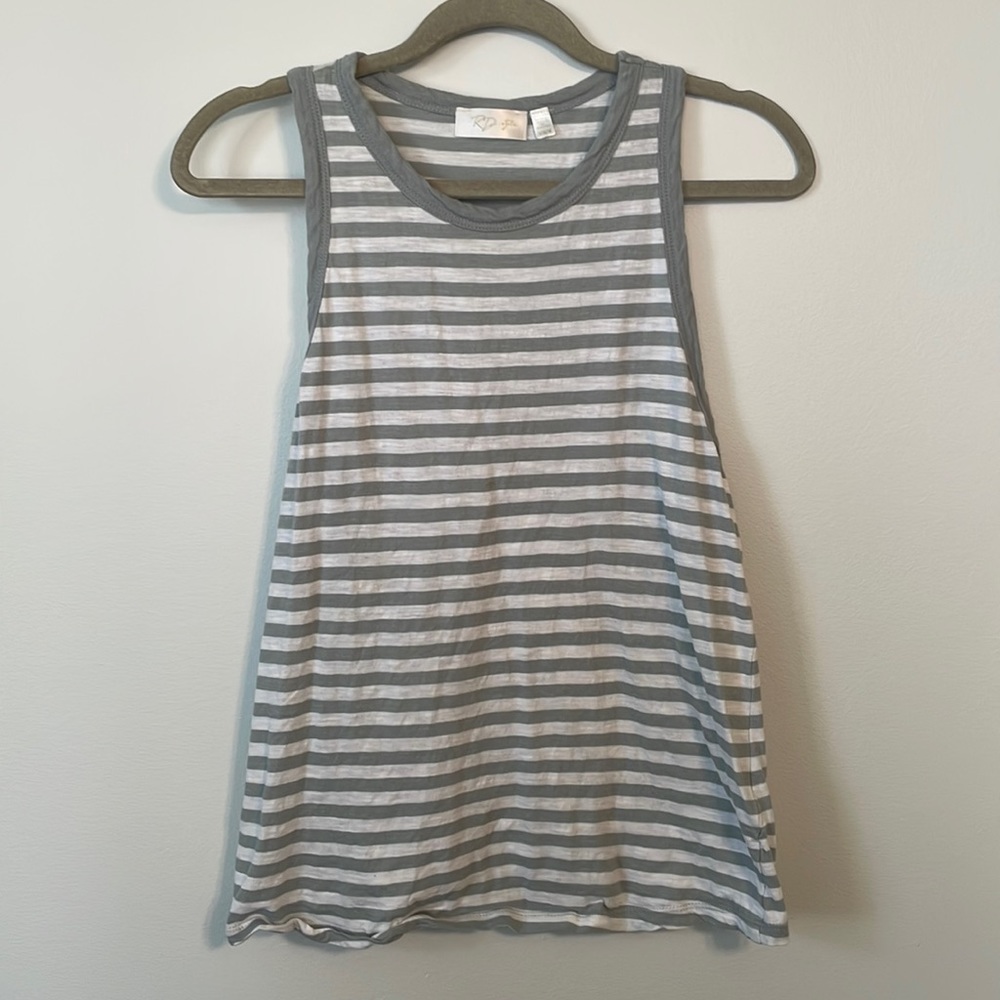 RD Style green and white stripped tank top - Medium